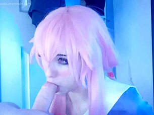 Horny Yandere Girl Gives Rough Blowjob and Bounces Big Ass