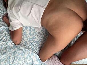 My step dad fingers my pussy after studying.