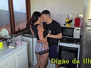 The employee got fucked in the kitchen by my husband