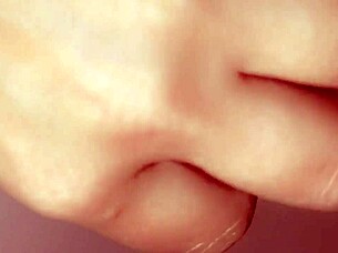 japanese babe gives intense blowjob close up