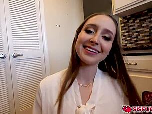 Laney Grey, suck that monster cock for Brad Newman!