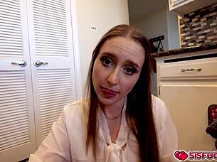 Laney Grey, suck that monster cock for Brad Newman!