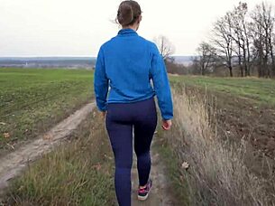 Milf Walks in Tight Pants Showing Nice Ass from Behind