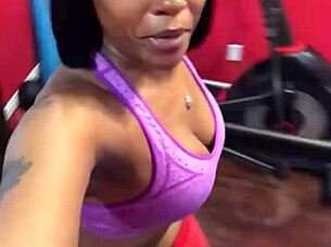 Cherokee Is On The Treadmill, Showing Off Her Big Booty During Workout