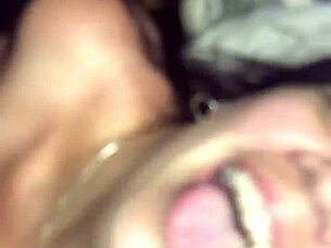 wow, that big dick is cumming all over those huge tits! 😍