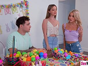 Emotional easter sex with petite bunnies emma and maria