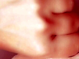 japanese babe gives intense blowjob close up