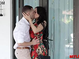 My Stepdad's Hot Brunette Assistant Eating Dust In The Garage, Rough Anal.