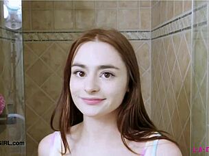 Cute teen 18+ takes a shower