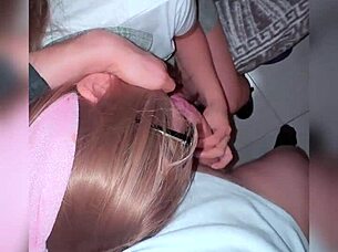 She looks so innocent, but she loves sucking in the dark and getting fucked hard by her classmate.