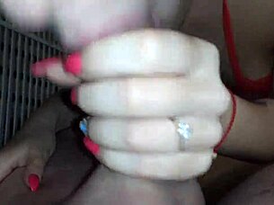 my parents distracted me from sucking his big cock, but i finished him in my slack mouth 😈