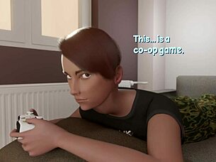 The dominant futa ladyboy uses her big cock to dominate the male in a femdom session