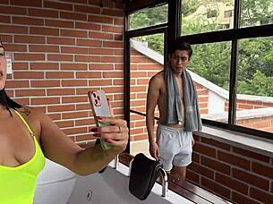 i saw this cheating latina wife gettin hard fucked in the spa by a big guy, kylei ellish