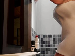 The dominant futa ladyboy uses her big cock to dominate the male in a femdom session