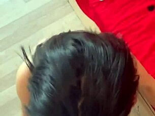 She Sucks His Cock And His Balls And Enjoys The Warm Cum On Her Skin