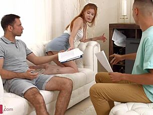 Luna Rishi Gets DP Cumshot!