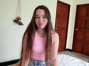 Stepsister loves fucking without a condom rough!