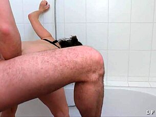 Watch Him Get Blown by His Hot Mom Before Pounding Her in the Bath!