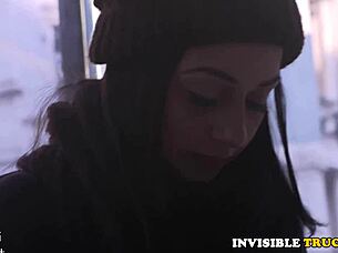 Euro amateur rides truck driver in truck for some fun 😏