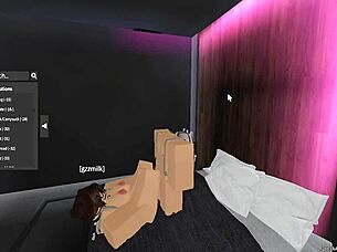 My gf gives footjob in Roblox