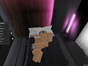 My gf gives footjob in Roblox