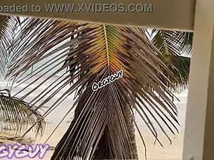 Ebony Wife Flashes at Beach House