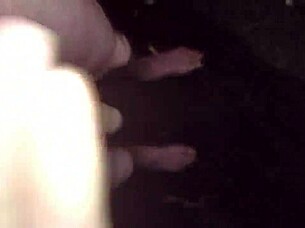 Masturbating my big cock outside at night, want to join?