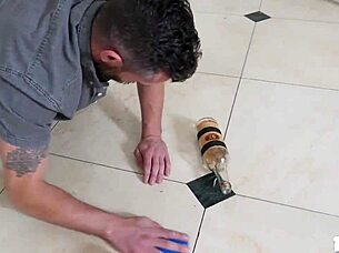 Cherie deville rides the huge rod making her big tits bounce