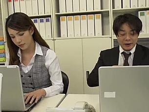 Drunk Boss Creampies Nana Ueyama's Big Tits In Empty Office.