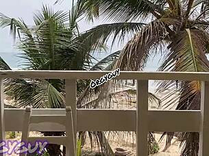 Ebony Wife Flashes at Beach House