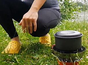 Camping Vacation With Stepmom Featuring Foot Fetish