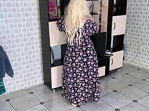 feeling the passion as stepmom's big ass takes stepson's cock deep