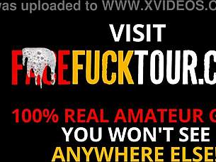 Ebony teasing before a hard deep throatpie face fuck