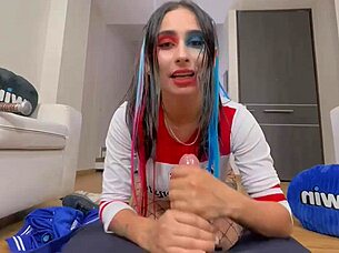 young wife fucks security guard on halloween night while husband absent, big ass tits.