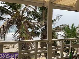 Ebony Wife Flashes at Beach House