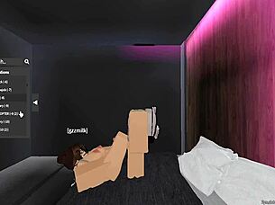 My gf gives footjob in Roblox