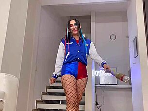 young wife fucks security guard on halloween night while husband absent, big ass tits.