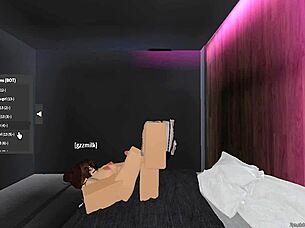 My gf gives footjob in Roblox