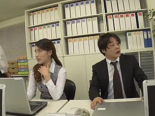 Drunk Boss Creampies Nana Ueyama's Big Tits In Empty Office.