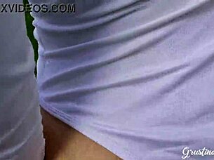 Unexpected blowjob and fuck behind the flight strip.