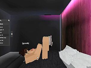 My gf gives footjob in Roblox