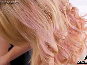 Alix Lynx rides Alex Legend's fat cock in cowgirl position.