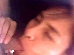 in my robe he slides his dick into my mouth wakes me up i suck him good get so horny i ride him hard oops you came inside