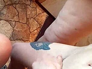 three girlfriends masturbate in the kitchen in the hostel close-up