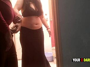 Day 05 - Stepmom Was Washing Clothes in the Bathroom the Stepson Was Shaking His Penis After Looking at the Ass