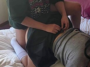 school girl girlfriend gets tight anus squeezed