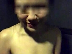 asian slut wife teasing with dildo in gym shower?