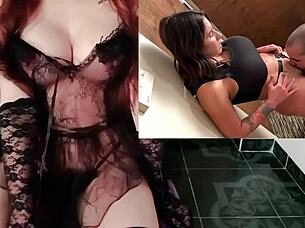 they lick the latina's pussy and fuck her big ass with monster cock