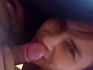 in my robe he slides his dick into my mouth wakes me up i suck him good get so horny i ride him hard oops you came inside