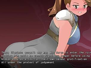 Yume-same in giantess defeat scene with face sitting